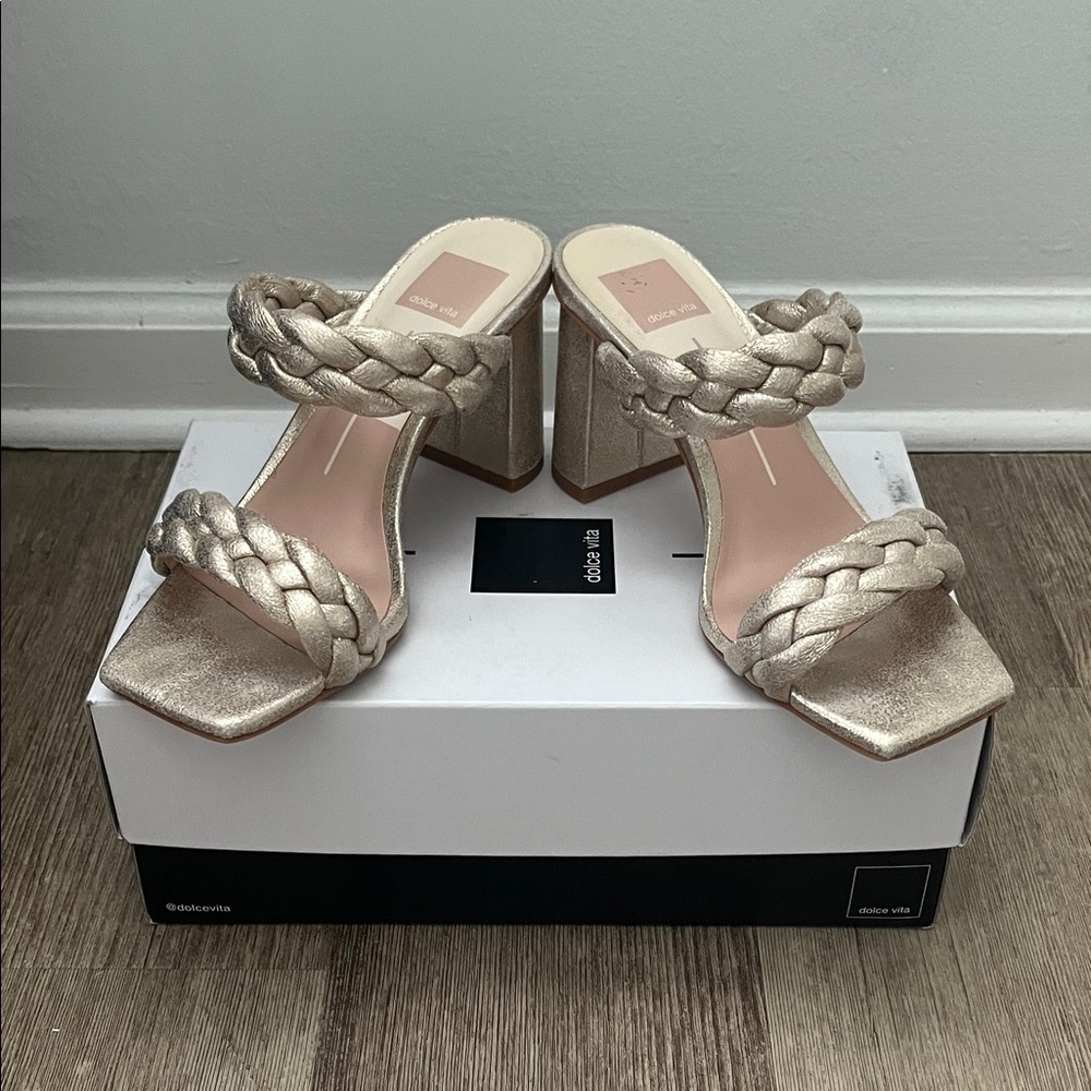Dolce Vita Gold Braided Heels